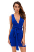 Blue Multi-wear Open Back Club Cocktail Party Mini Dress